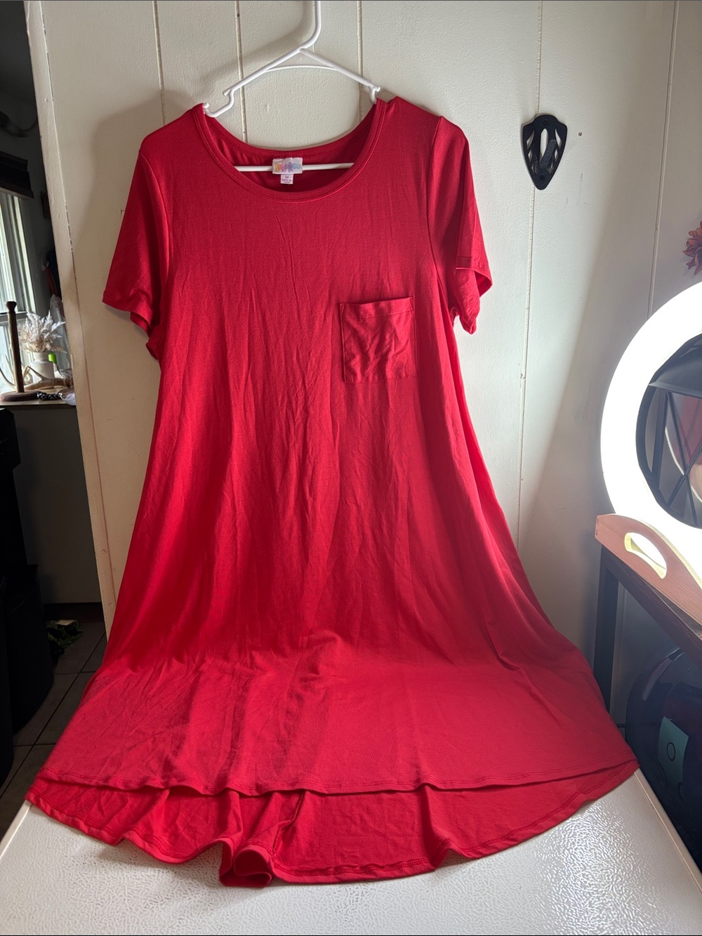 409 - LuLaRoe Red Short-Sleeve Dress